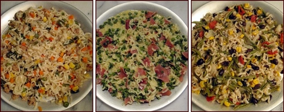 Ramen Noodle Backpacking Recipes: Ramen Noodles & Kraut, Cheese-O-Rama, Vegetarian Ramen Noodles.