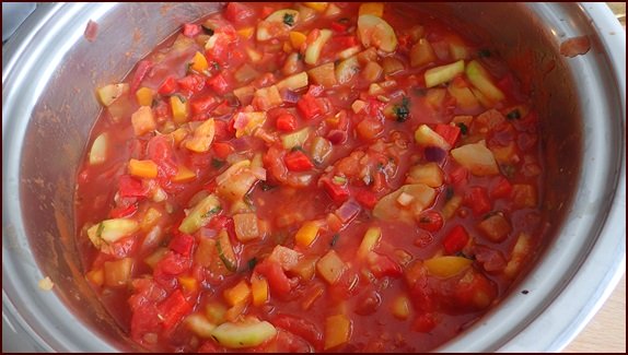 Cooked ratatouille.