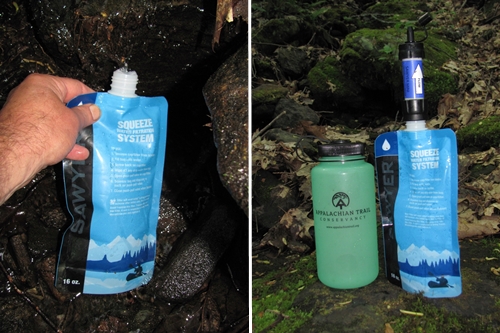 Filling a Sawyer Water Filter Squeeze Bag