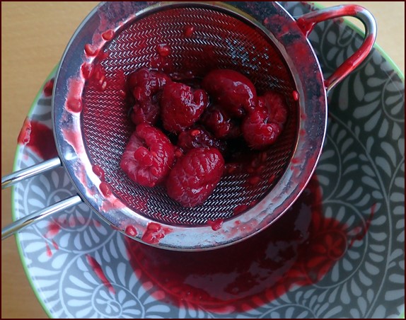 How to strain out raspberry seeds.