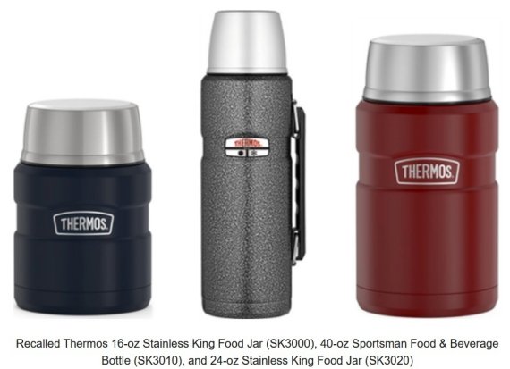 Thermos food jars and bottle recalled.