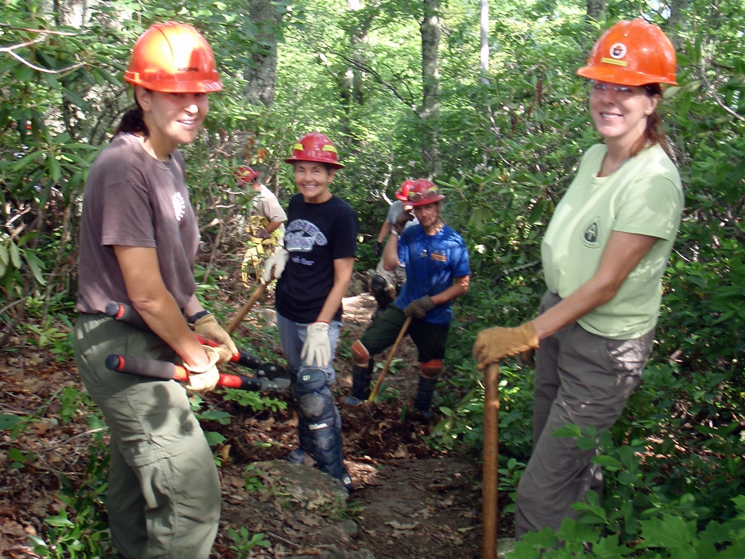 Tidewater Appalachian Trail Club doing trail maintenance in Virginia.