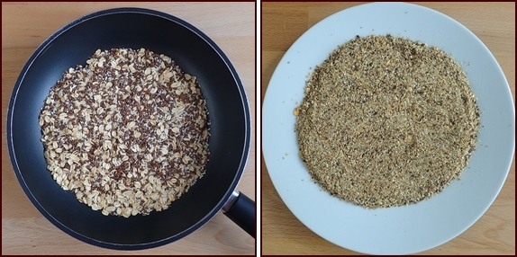 Toast and grind flax seeds and sesame seeds.