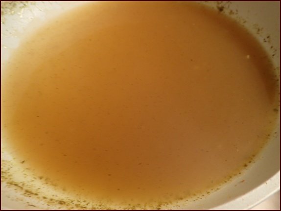 Gravy made with chicken stock, chicken bouillon, poultry seasoning, and corn starch.